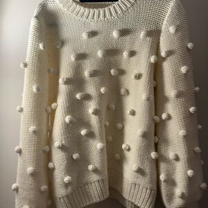 English Factory Ivory Pom-Pom Sweater